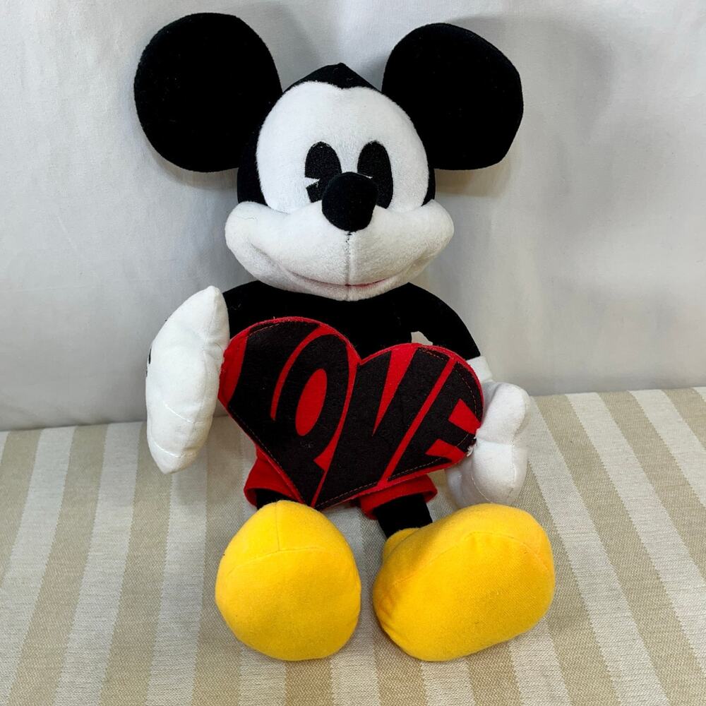 Disney Mickey Mouse Plush Love Valentine's Heart Character Doll 14" Just Play